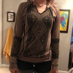 light patterned top w/ hood